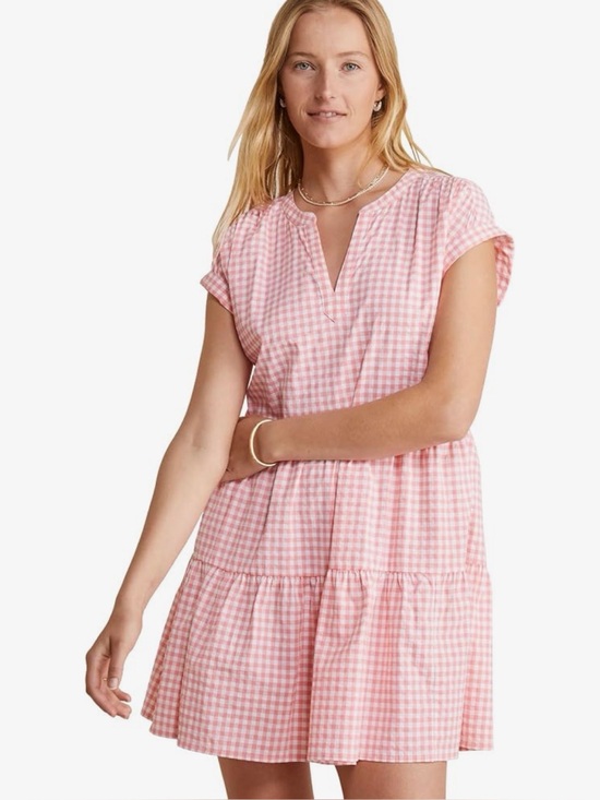 Vineyard Vines Dresses & Skirts - Vineyard Vines Harbor Gingham Tiered Performance Dress XL Pink Preppy Coastal